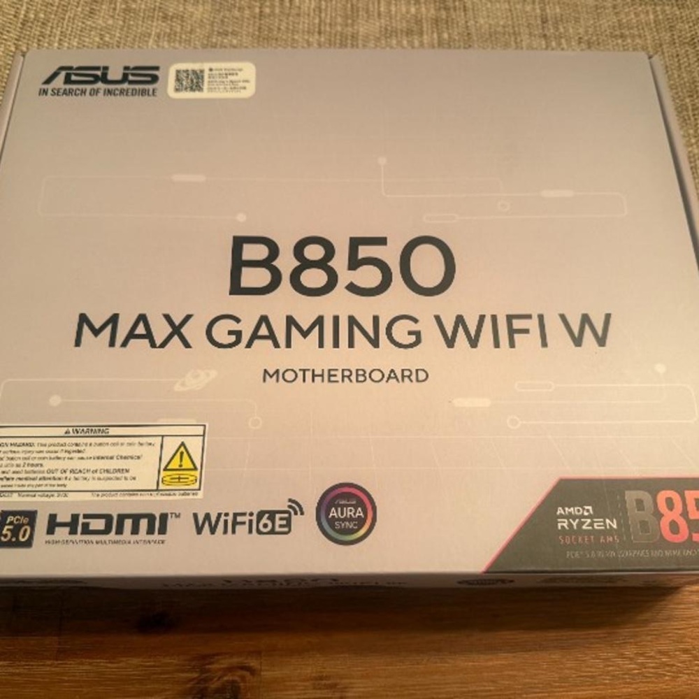 ASUS B850 Max Gaming WiFi W Motherboard - Gray